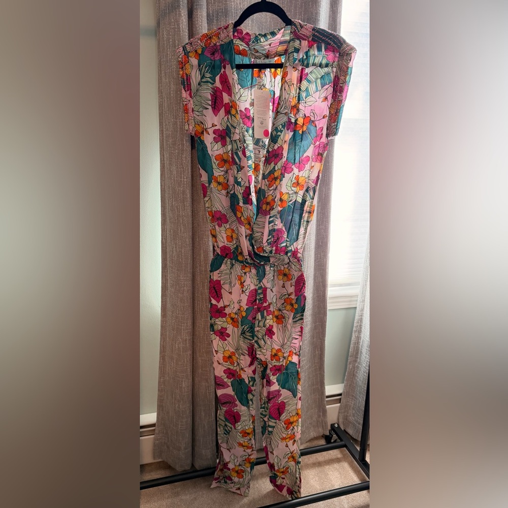 TAJ by Sabrina Floral Pink Jumpsuit